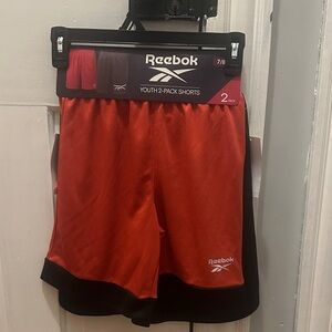 Reebok Youth 2-Pack Shorts in Red and Black